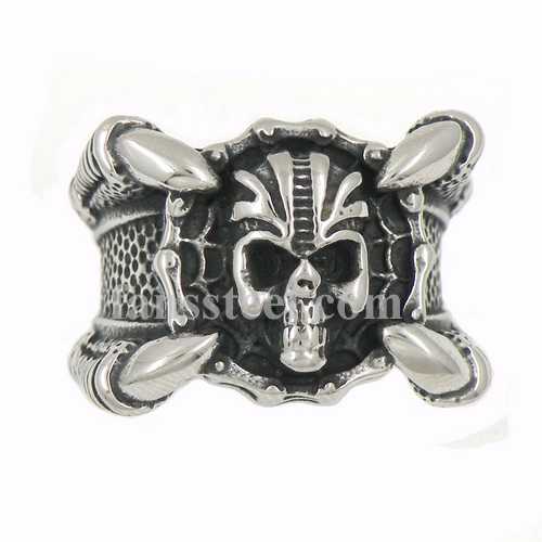 FSR14W01 Claw motorcycle chain retro skull biker ring - Click Image to Close